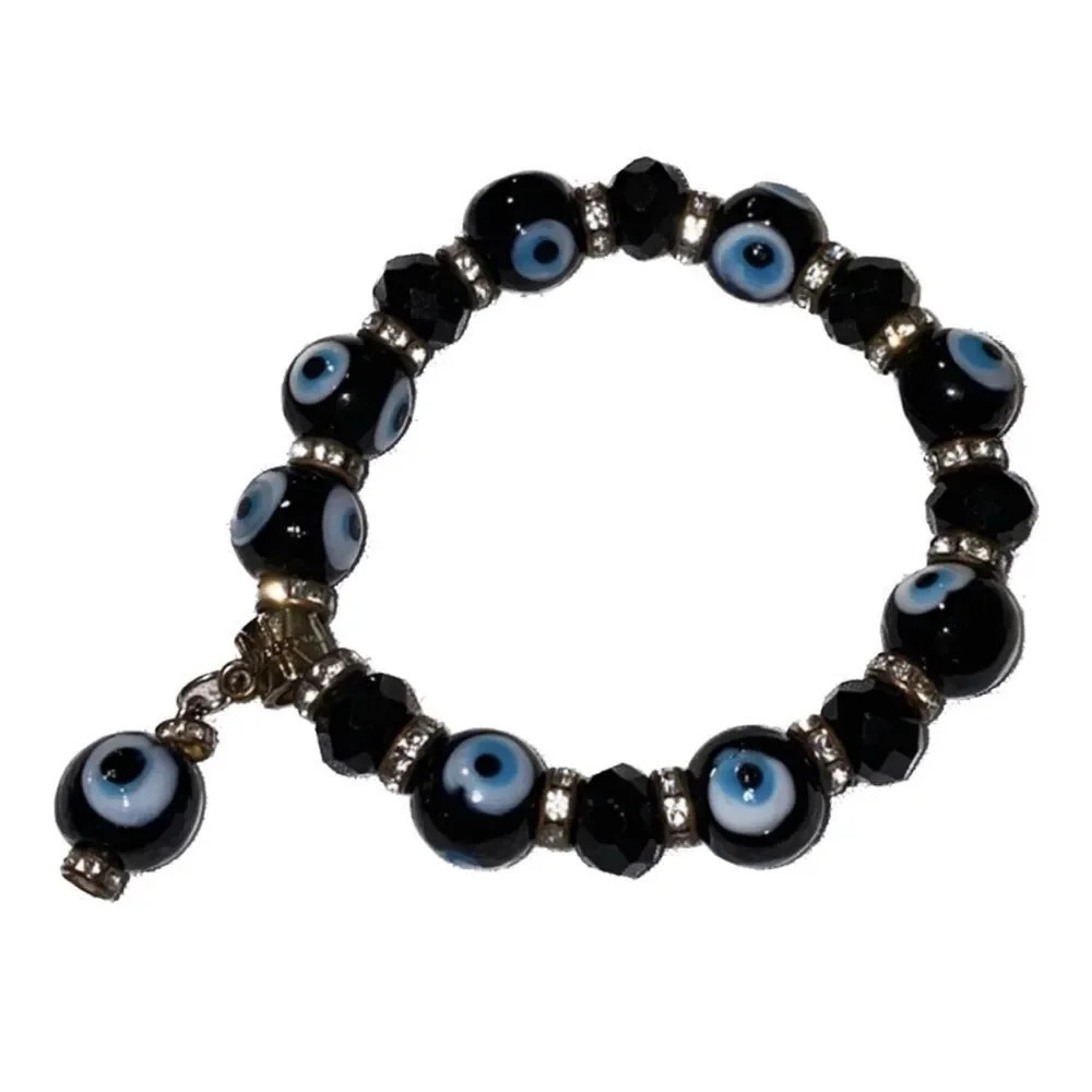 🧿Glass beads evil eye bracelet 🧿​